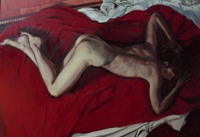 Anne au drap rouge - Bertrand Vetier - Click to enlarge
