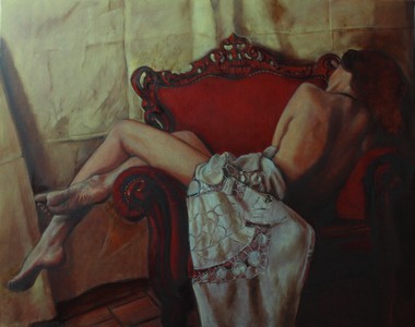 Florence au fauteuil rouge - Bertrand Vetier