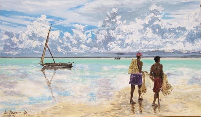 Pêcheurs à Mada - Patrick Le Port - Cliquer pour afficher en grand