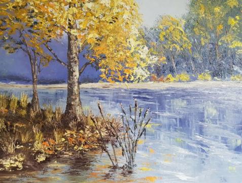 L'étang en automne - Claude BONNÎN