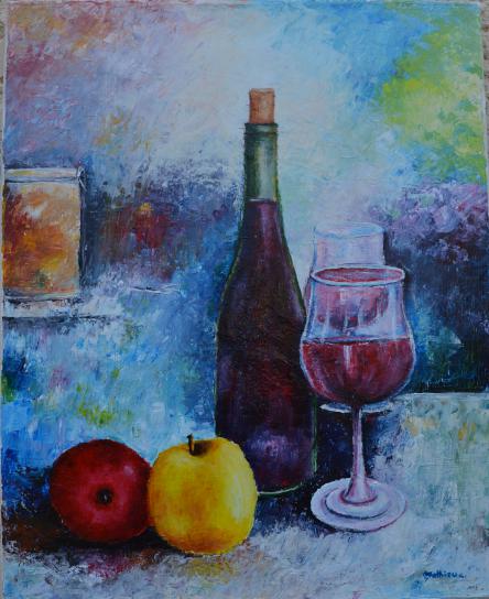 Pommes et vin - Georges Mathieu