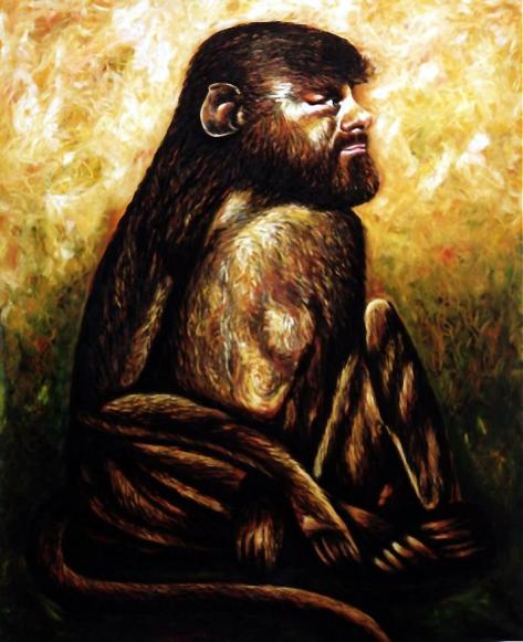 Monkey with self portrait - Dan Civa