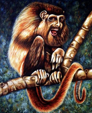 Red howler with self portrait - Dan Civa