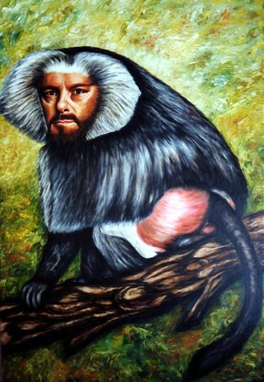Baboon with self portrait - Dan Civa