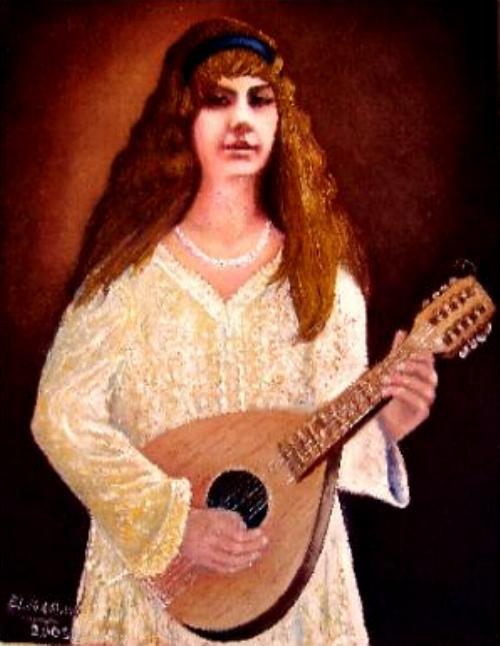 Jeune Marocaine à la mandolaine - Elmadani Belmadani