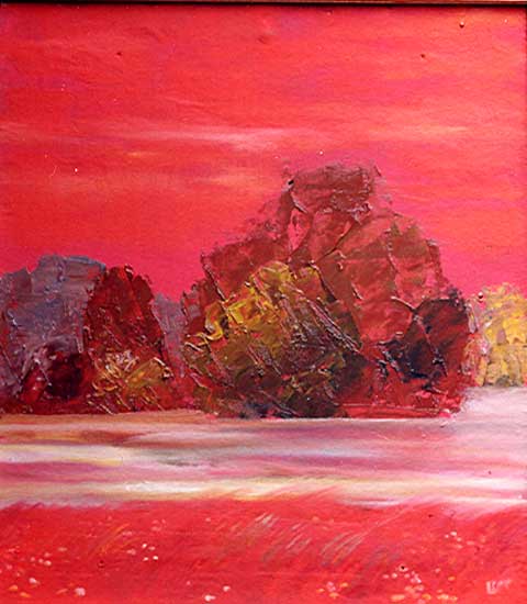 Red Landscape - Izya Shlosberg
