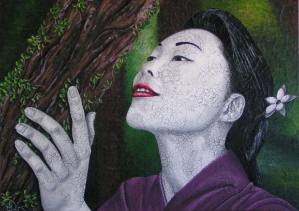 Geisha à l'arbre - Chrystel Mialet - Click to enlarge