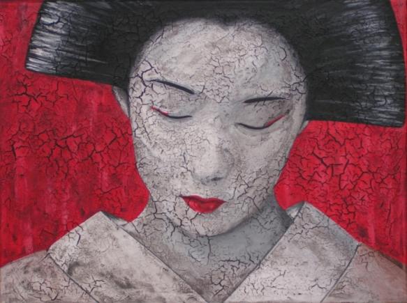 Geisha rouge - Chrystel Mialet - Cliquer pour afficher en grand