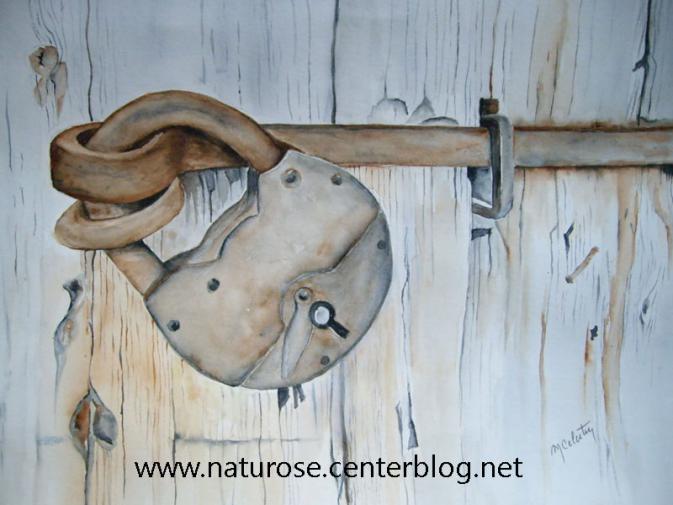 Porte de grange fermée par un cadenas - Marie Celestin - Click to enlarge