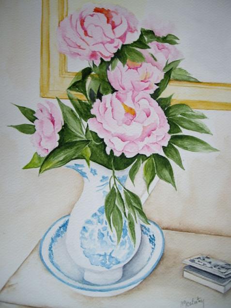 pivoines dans un ensemble de toilette - Marie Celestin