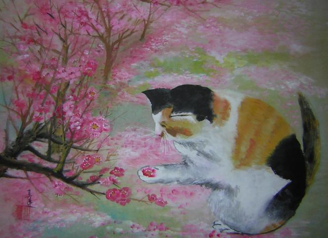 cat poet - Lian Zhen - Cliquer pour afficher en grand