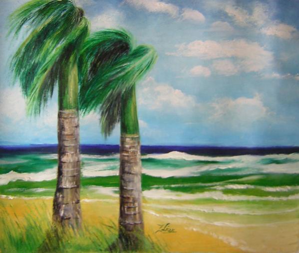 palms in the wind - Lian Zhen - Cliquer pour afficher en grand