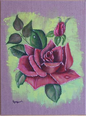 Rose sur lin - Annie Meunier