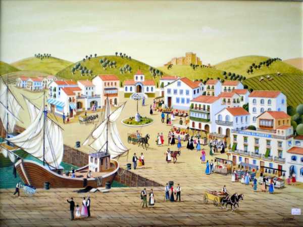 El puerto y la posada - Jose Rueda - Cliquer pour afficher en grand