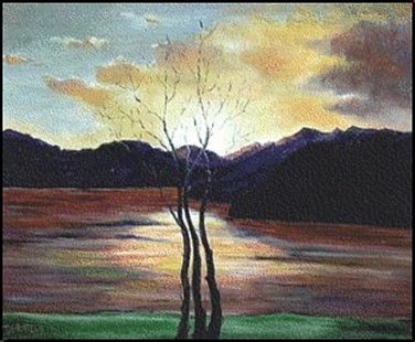 contre-jour sur le lac - Gisèle Darrieux-Boblin