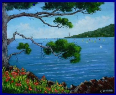 méditérranée-marine aux fleurs - Gisèle Darrieux-Boblin