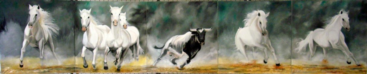 Fresque Camargue - Sylvestre Aznar - Cliquer pour afficher en grand