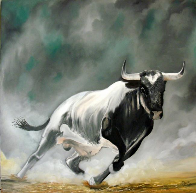 Taureau en Camargue - Sylvestre Aznar - Cliquer pour afficher en grand
