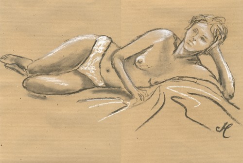 Reclining nude - Cristina Marsi