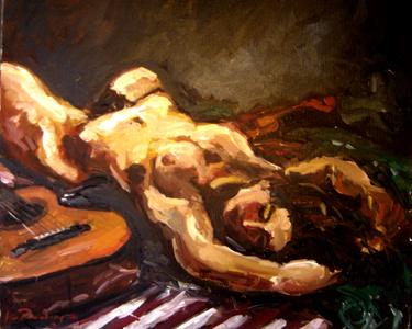 FEMME A LA GUITARE - Louis Runemberg