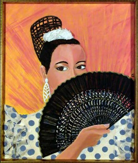 Femme à l'éventail - Brigitte Maillard Cary