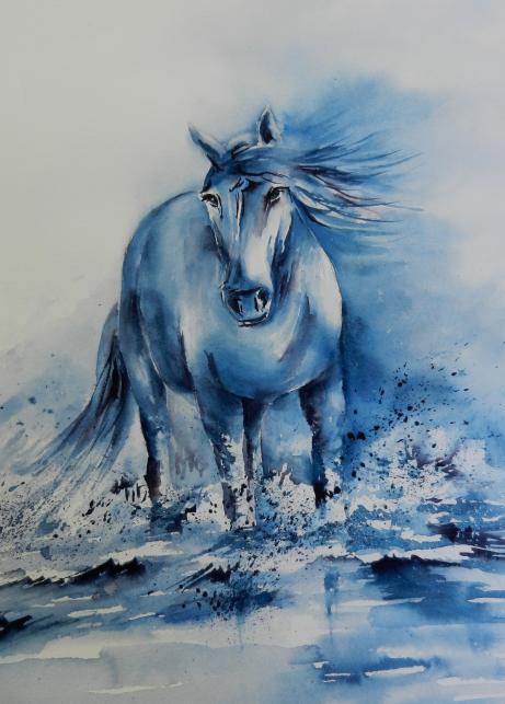 cheval monochrome - Muguette Mauduit