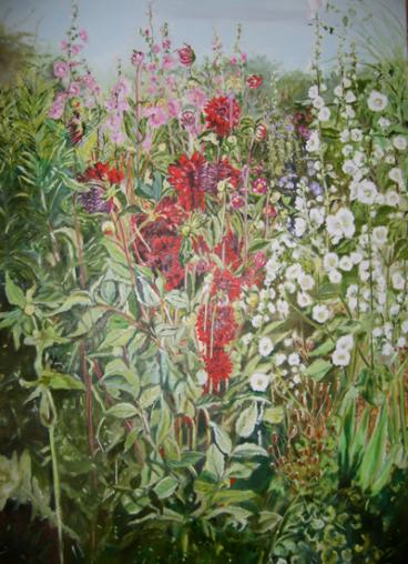 Dahlias et roses trèmières - Françoise Lallemand