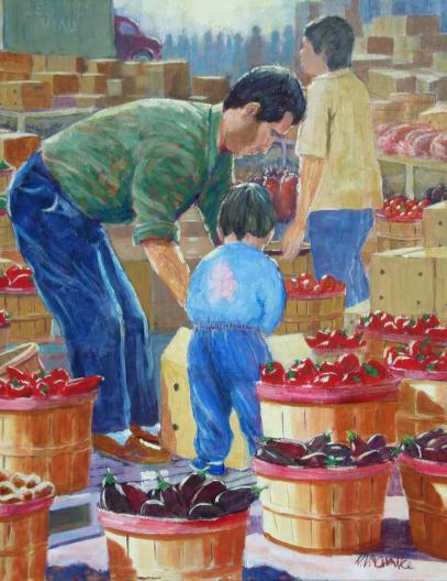 Poivrons rouges au marché - Pierre Lachance