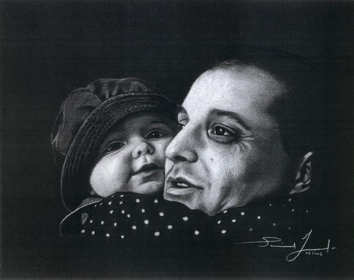 Portrait pastel blanc - Christelle Saint-Just - Click to enlarge