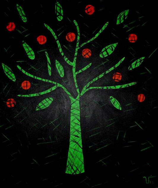 Lonely orange tree in the darkness - Vic