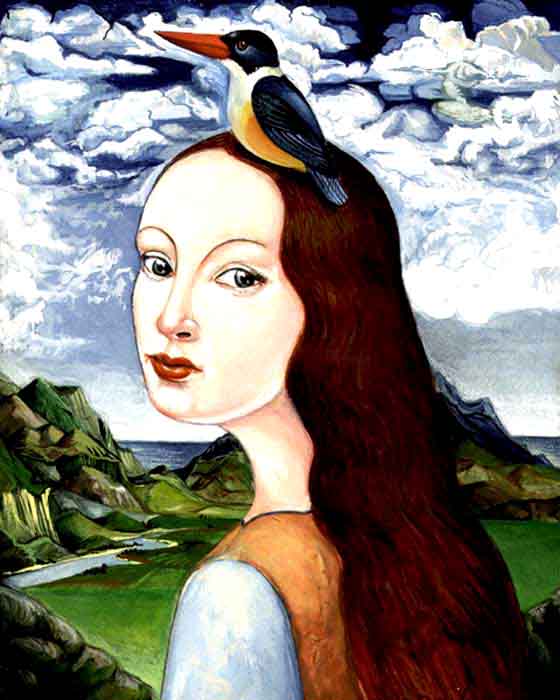 Maiden and bird - Nikolay Pavlushko