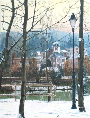 Bords de Marne sous la neige - Jean-Louis Barthelemy