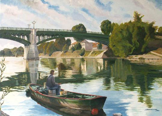 Pêcheur sur la Marne - Jean-Louis Barthelemy