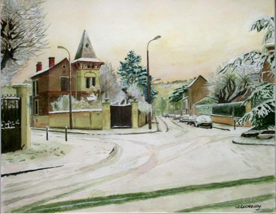 Paysage de neige à Saint-Maur - Jean-Louis Barthelemy