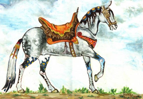 Cheval gris - Benidiri Redha - Cliquer pour afficher en grand