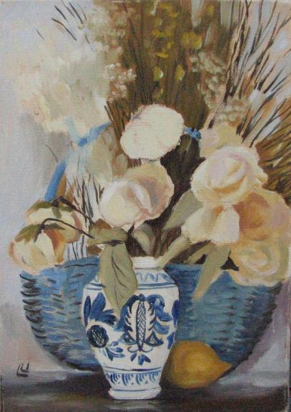Roses jaunes et panier - Lidia Ureche