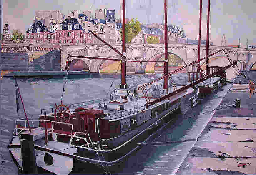 Péniches au pont neuf - Georges Michel - Click to enlarge