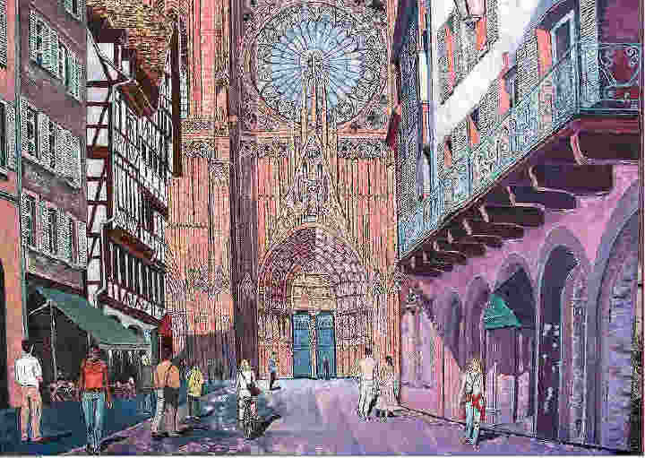 La cathédrale de Strasbourg - Georges Michel - Cliquer pour afficher en grand