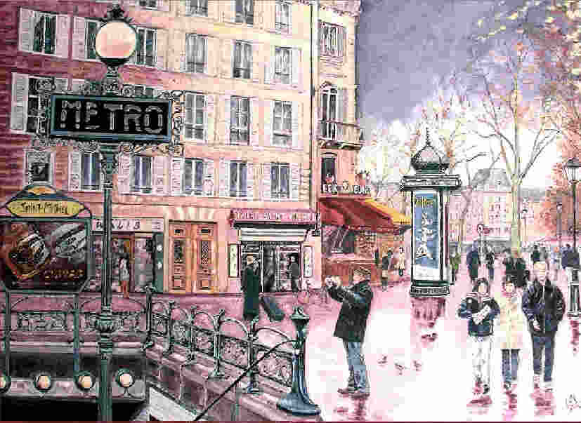 Place St André des Arts - Paris - Georges Michel - Cliquer pour afficher en grand
