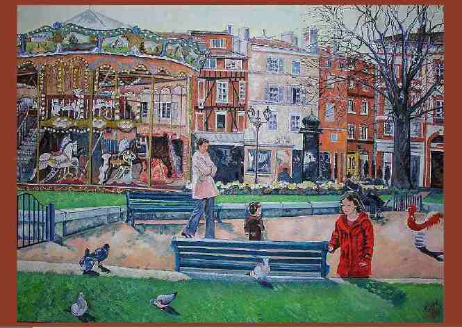La petite fille aux pigeons - Georges Michel - Click to enlarge
