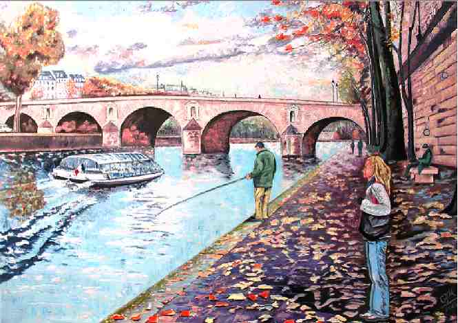 Pêcheur près du Pont Marie - Georges Michel - Click to enlarge