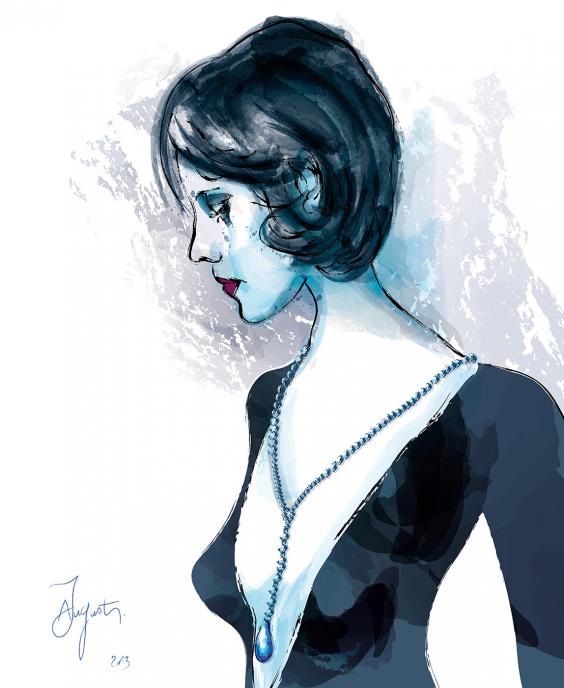 La jeune femme au sautoir d'argent - James Augustin