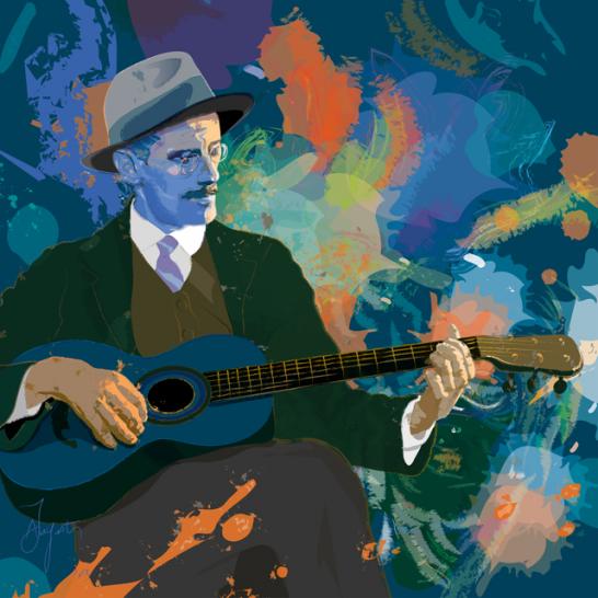 James Joyce playing guitar - James Augustin