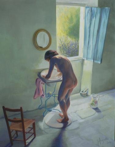 La toilette, d'après une photo de Willy Ronis - James Augustin