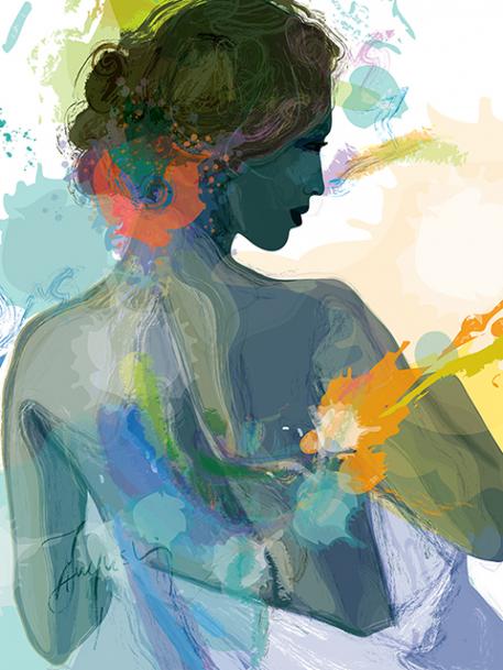 jeune femme sortant du bain - James Augustin