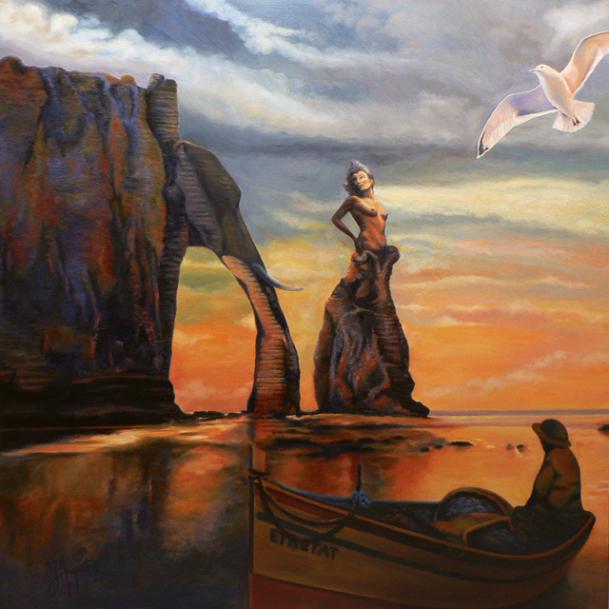Retour de pêche au couchant/Back fishing at sunset - James Augustin - Cliquer pour afficher en grand