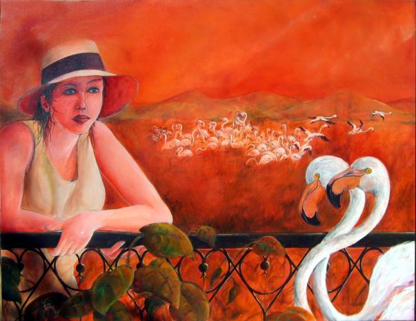 La femme aux flamants - Bruno Feitussi - Click to enlarge