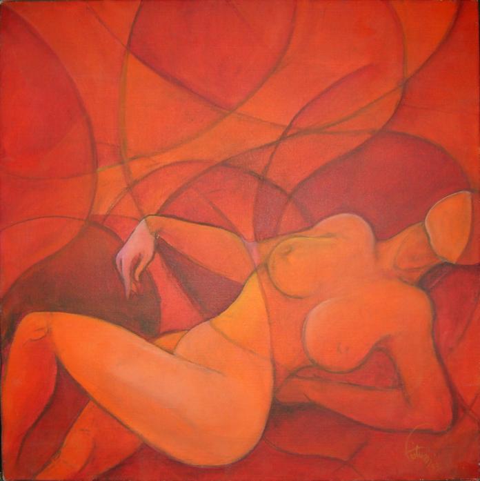 Nu rouge - Bruno Feitussi - Cliquer pour afficher en grand