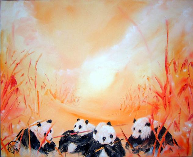 Pandas et bambous - Bruno Feitussi - Click to enlarge