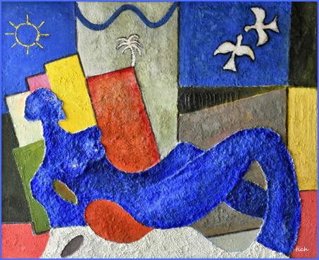 grand nu bleu - Pierre Tichadou